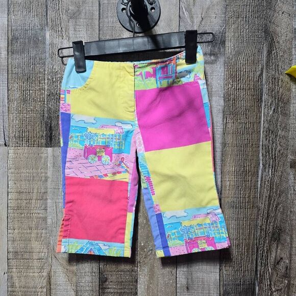 Lilly Pulitzer Vintage White Label Patchwork Girls Pants 2T - Picture 1 of 3